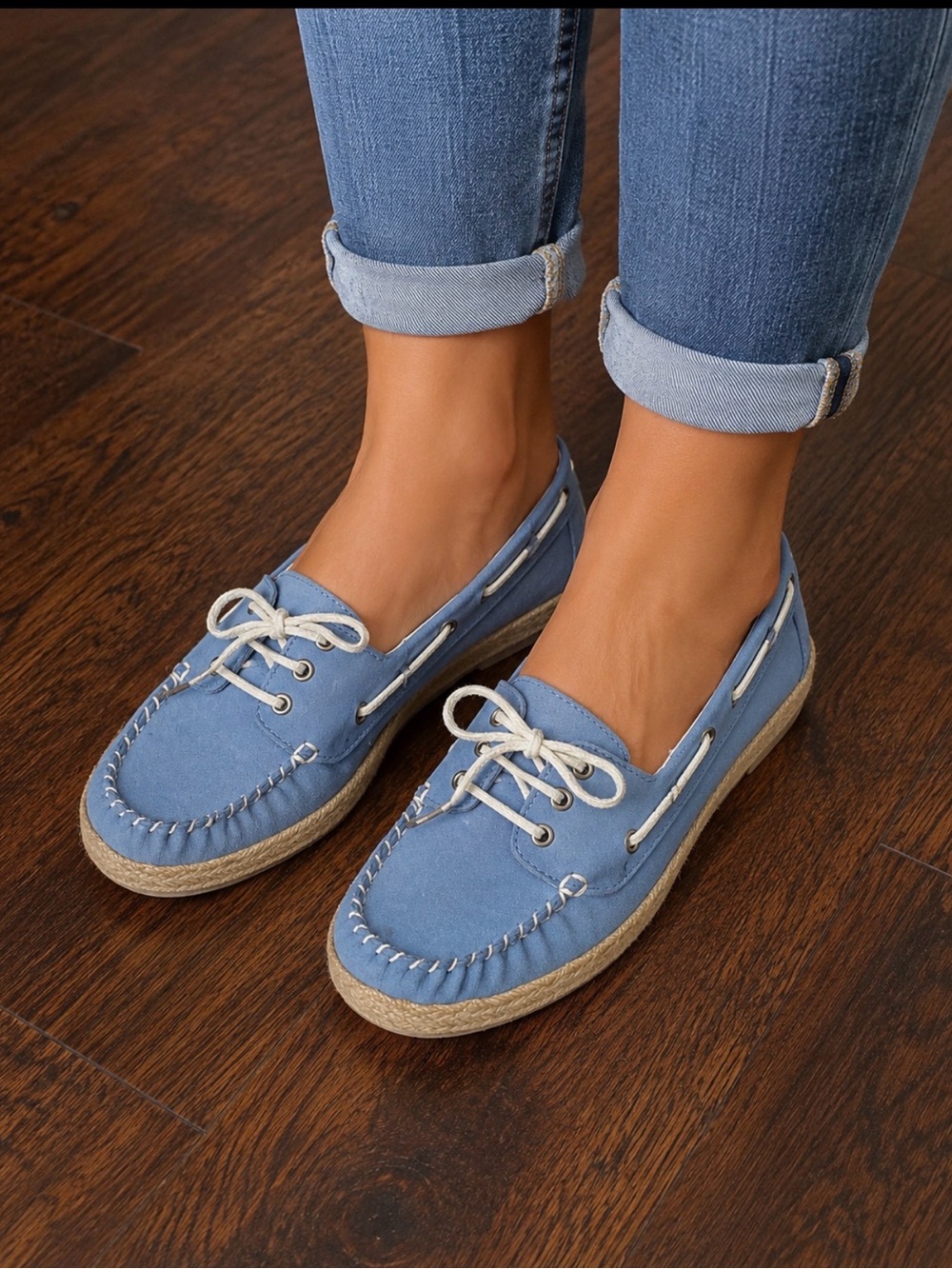 UGG Australia Women’s Blue Suede Boat Shoes Moccasin Loafers Size 5.5